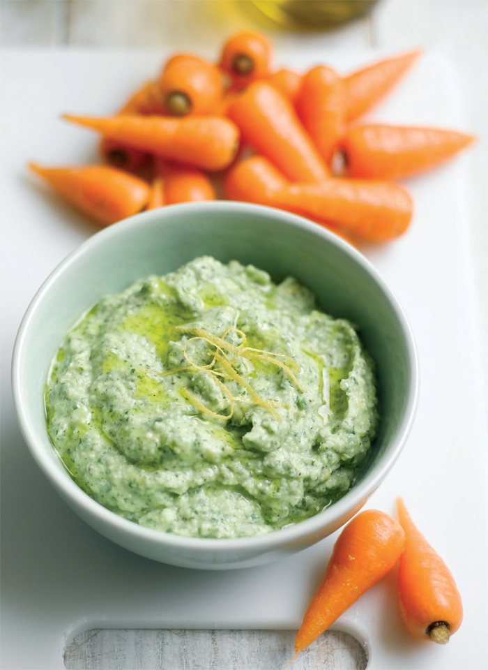 Butterbean, Watercress and Lemon Dip with Chantenay Recipe: Veggie