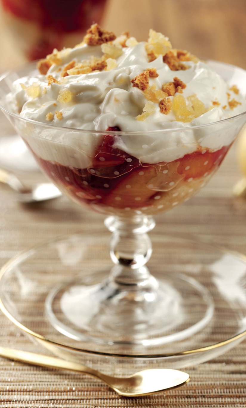 Spiced Plum and Amaretto Trifle