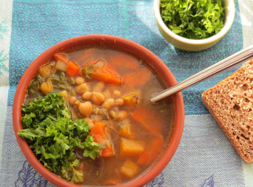 Rustic Squash and Bean Soup Recipe: Veggie
