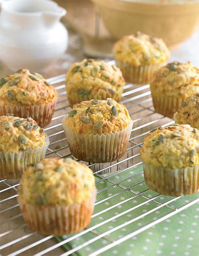 Pumpkin, Cheese and Chive Muffins Recipe: Veggie