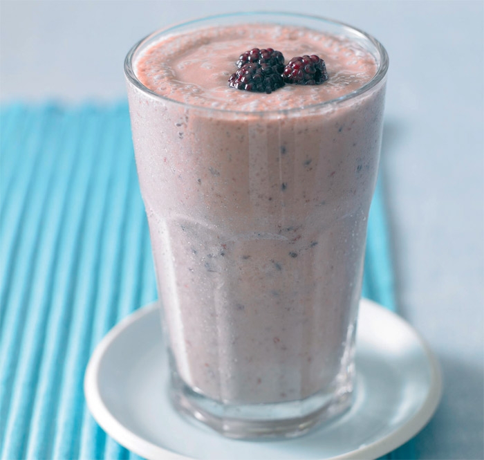 Banana Smoothie with Red Berries and Honey