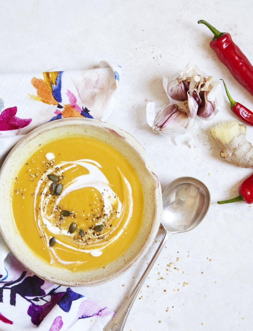 Madeleine Shaw’s Squash and Coconut Soup with Toasted Hemp Seeds