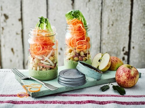 GALA APPLE VEGAN SALAD JAR Recipe: Veggie