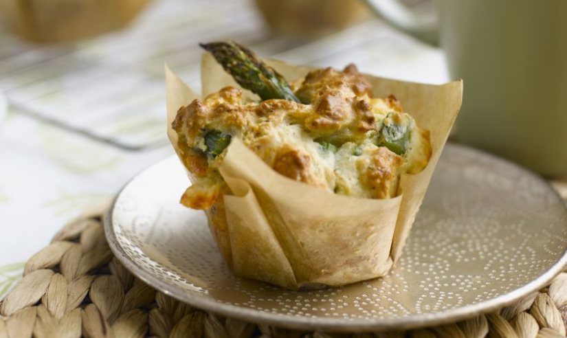 British Asparagus and Cheese Brunch Muffins Recipe: Veggie