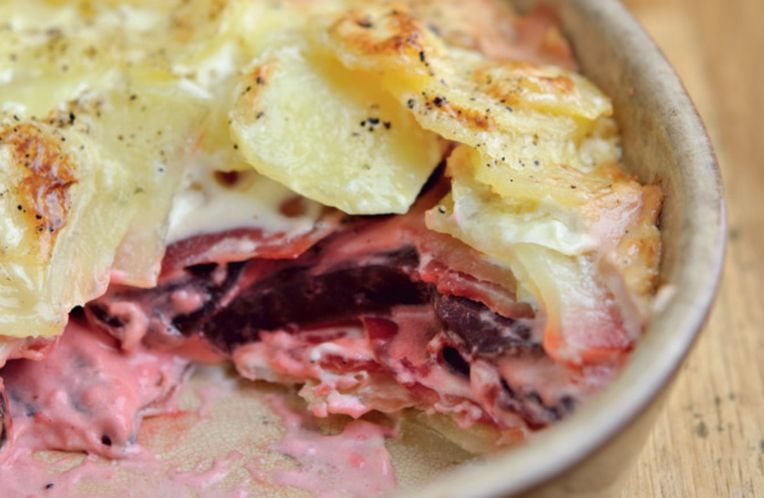 Beetroot and Potato Gratin Recipe: Veggie