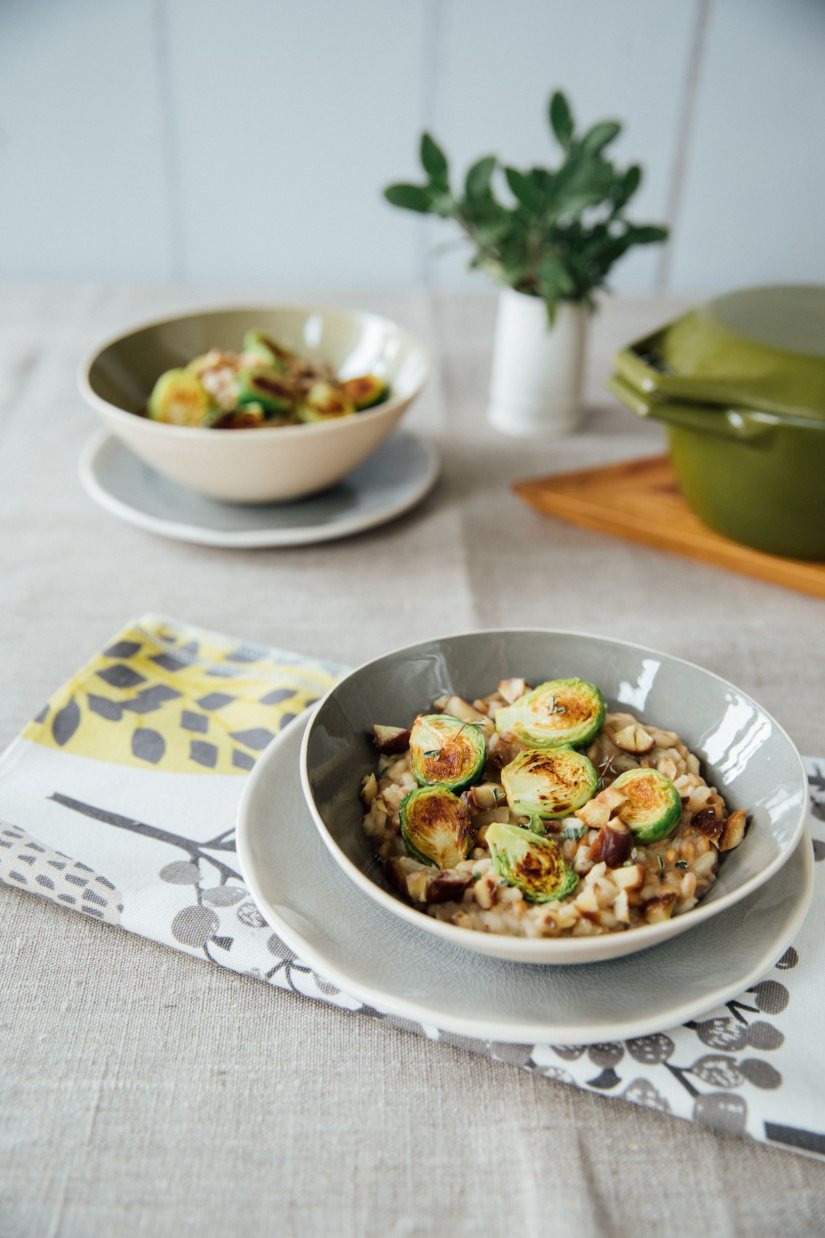 Brussels Sprout, Chestnut and Sage Risotto Recipe: Veggie