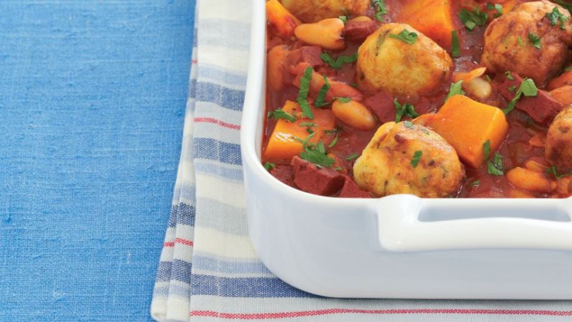 Butternut Squash, Vegetarian Chorizo and White Bean Stew Recipe: Veggie