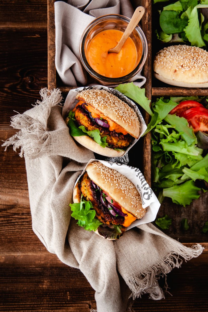 Courgette, Sweet Potato & Chickpea Veggie Burgers Recipe: Veggie