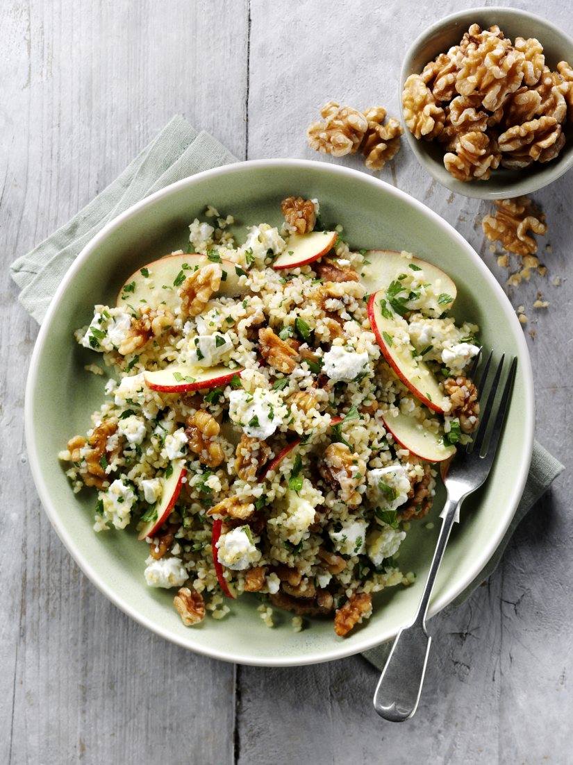 Bulgur Wheat, Feta and California Walnut Salad Recipe: Veggie