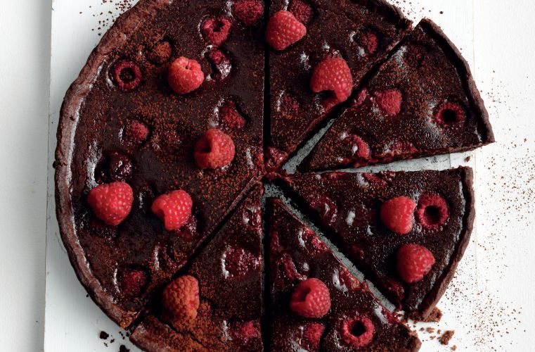 Chocolate and Rapsberry Tart Recipe: Veggie