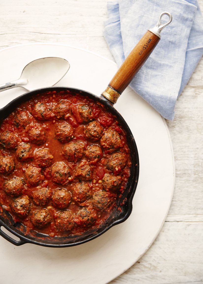 No Meat Chestnut ‘Meatballs’ with Garlic, Parsley and Tomato Sauce Recipe: Veggie