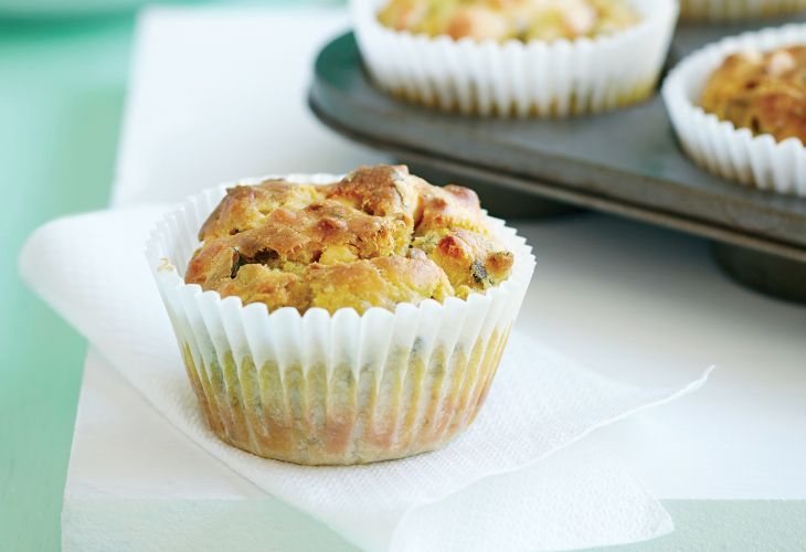 Courgette, Feta and Almond Muffins Recipe: Veggie