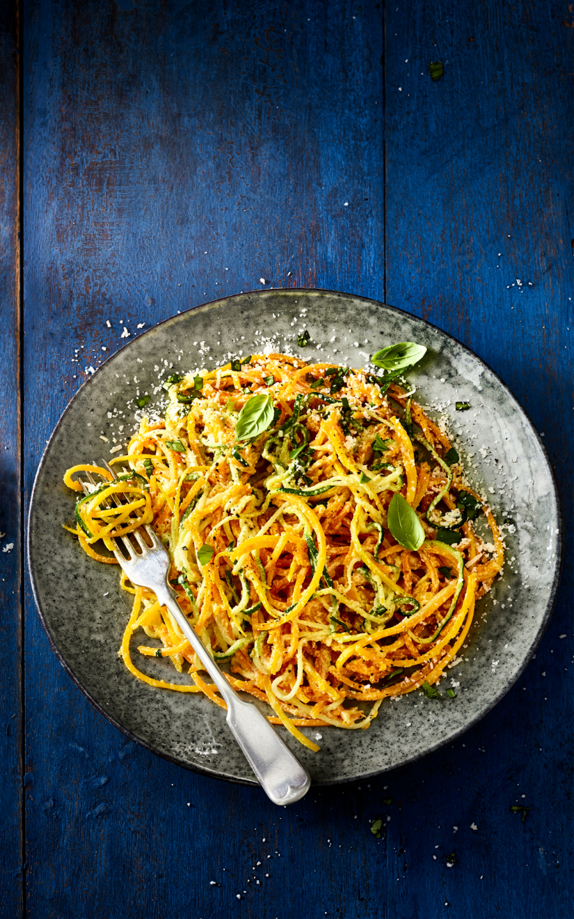 Creamy Butternut Squash & Courgette Noodles with Cashew Sauce Recipe: Veggie