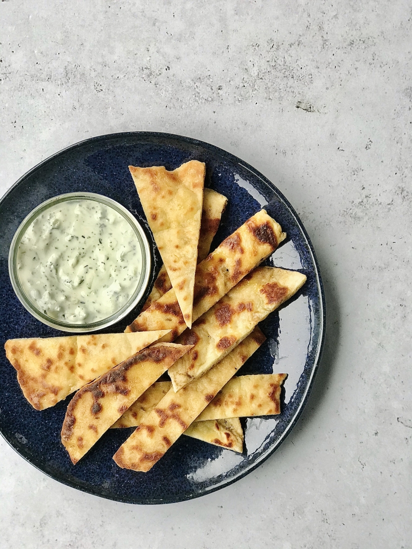 Flatbreads with Tzatziki Dip