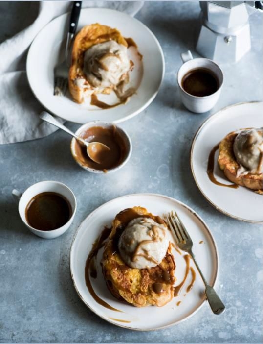 Anna Barnett’s French Toast with Coffee, Caramel and Hazelnut Syrup