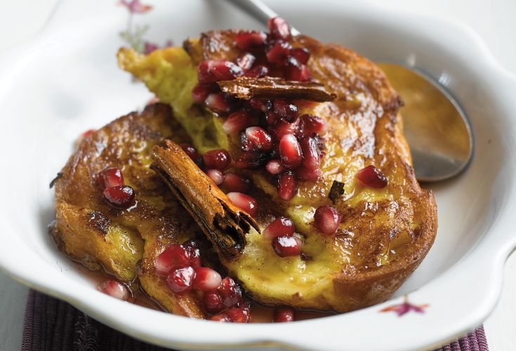 French Toast with Pomegranate Recipe: Veggie