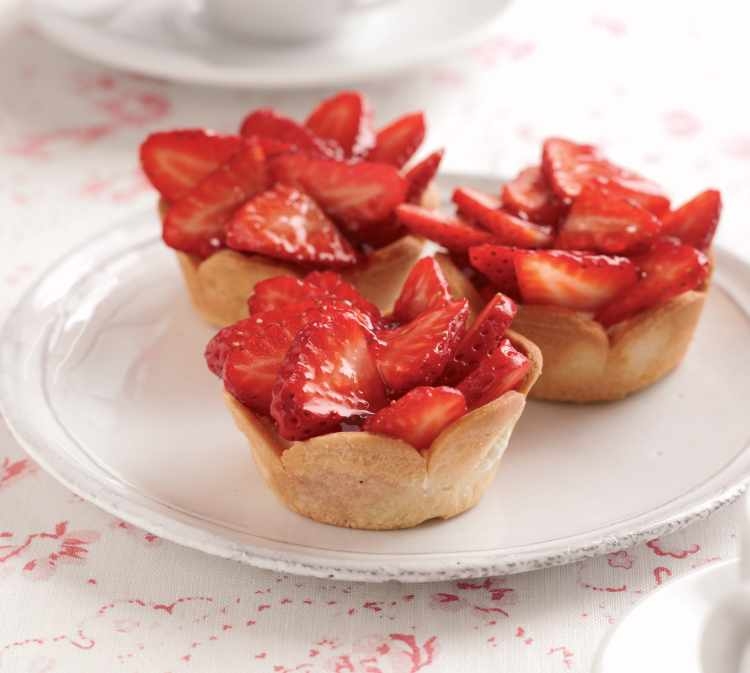 Glazed Strawberry Tarts with Elderflower Cream