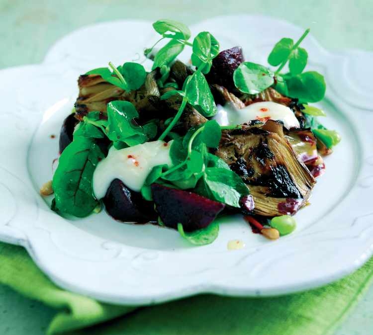 Goat’s Camembert Salad with Beetroot and Artichoke