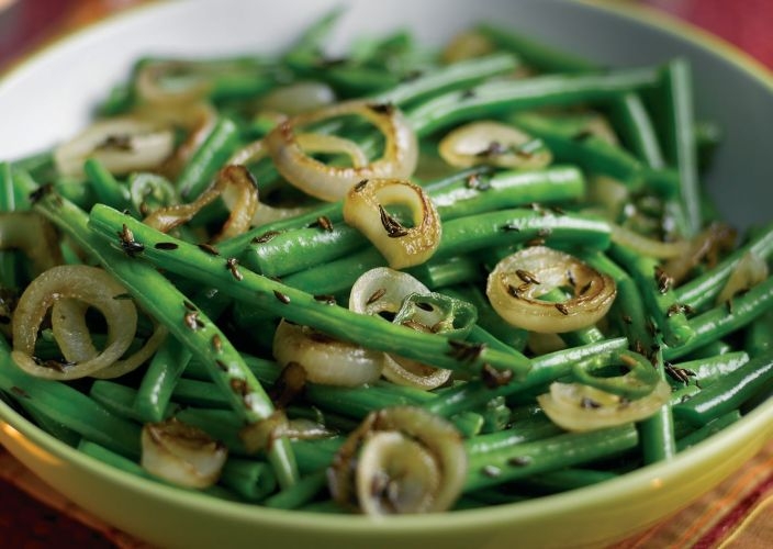 Green Beans with Shallots and Cumin Seeds
