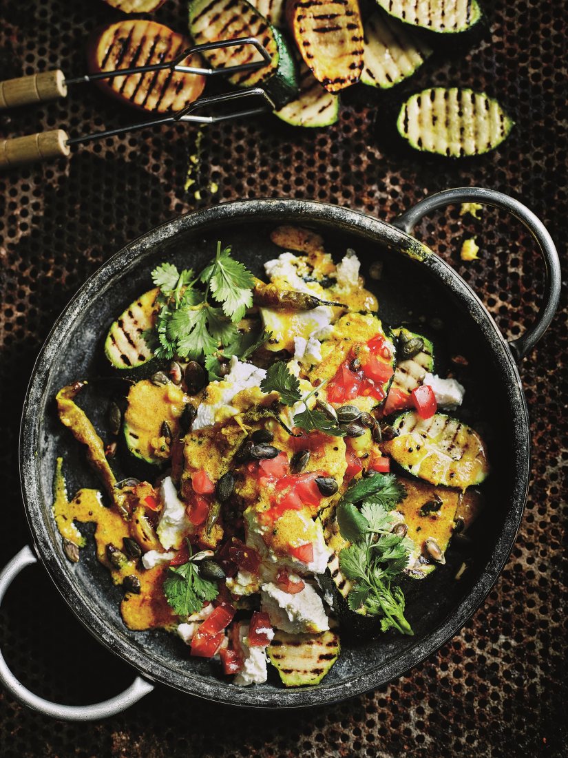 Anjum Anand’s barbecued courgettes with Bengali sauce Recipe: Veggie