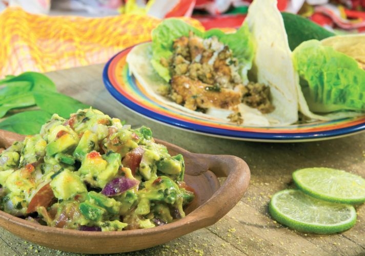 Guacamole with Veggie Chilli and Walnut Burritos Guacamole with Veggie Chilli and Walnut Burritos