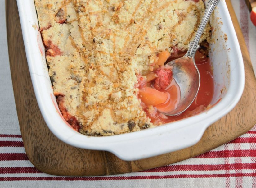 Sweet Eve Strawberry, Pink Lady Apple and Gorwydd Caerphilly Crumble Recipe: Veggie