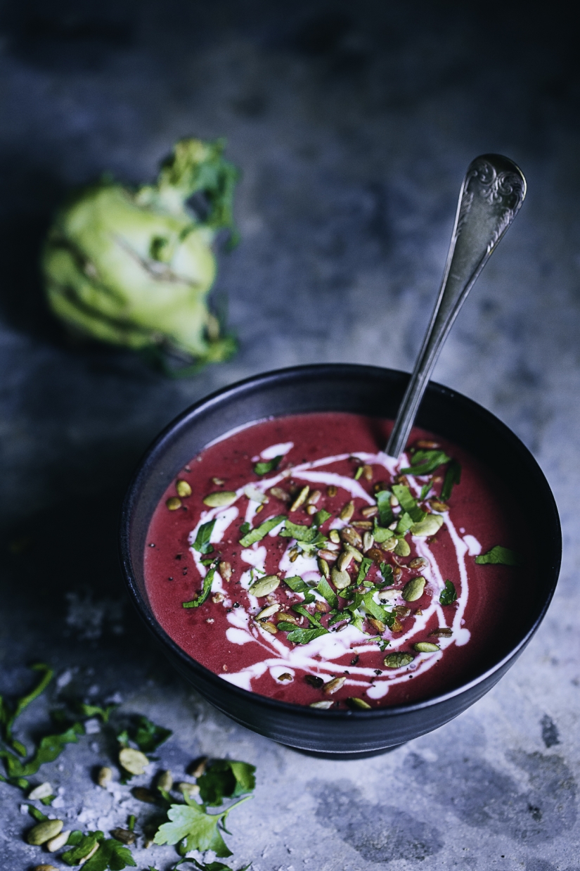 Fresh Beetroot and Pumpkin Seed Soup