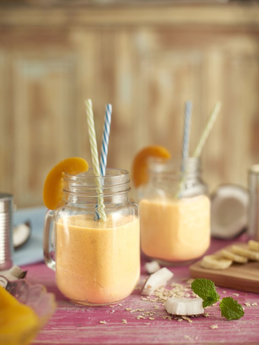 Tropical Mango, Peach and Banana Smoothie Recipe: Veggie