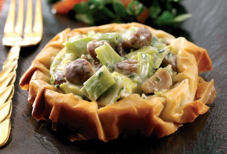 Leek, Stilton and Chestnut Open Tart