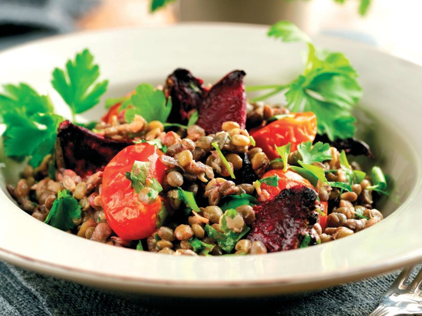 Lentil, Beetroot and Parsley Salad Recipe: Veggie