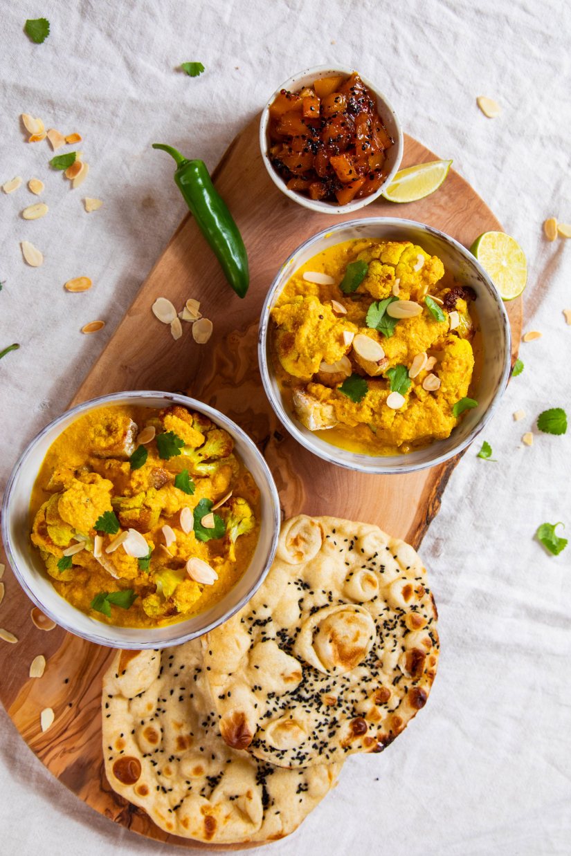 Roasted Tofu and Cauliflower with Maple Korma Sauce Recipe: Veggie