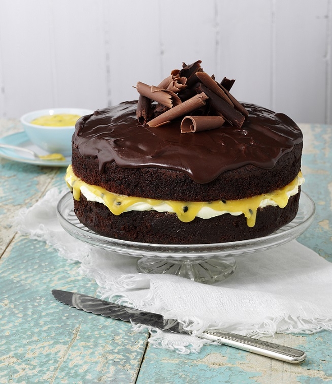 Chocolate & Passion Fruit Layer Cake