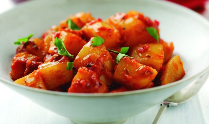 Masala Potatoes with Cumin and Tomatoes Recipe: Veggie