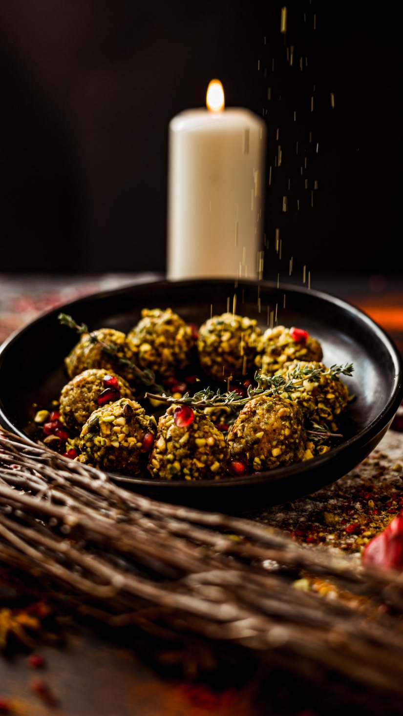 Meat-Free Pistachio Stuffing Balls Recipe: Veggie