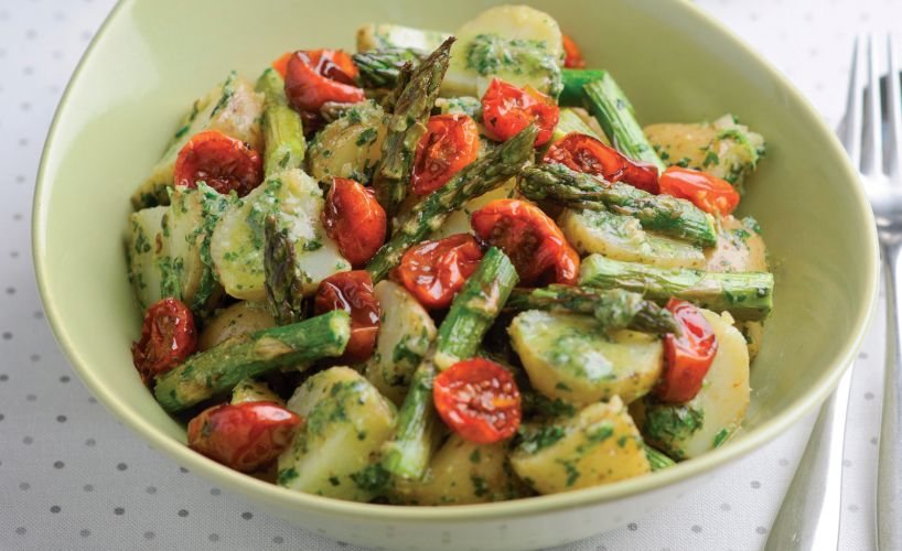 Minted Pesto British Asparagus and Potato Salad Recipe: Veggie