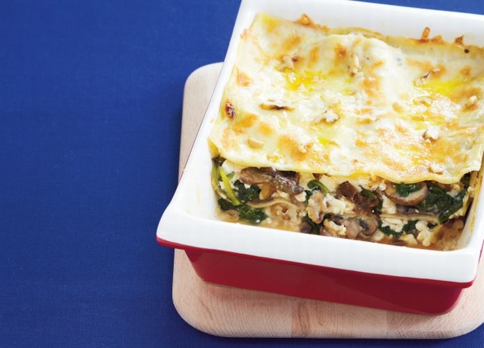 Mushroom, Spinach and Walnut Lasagne