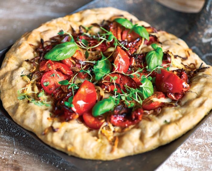 Oven-dried Tomato and Basil Pizza