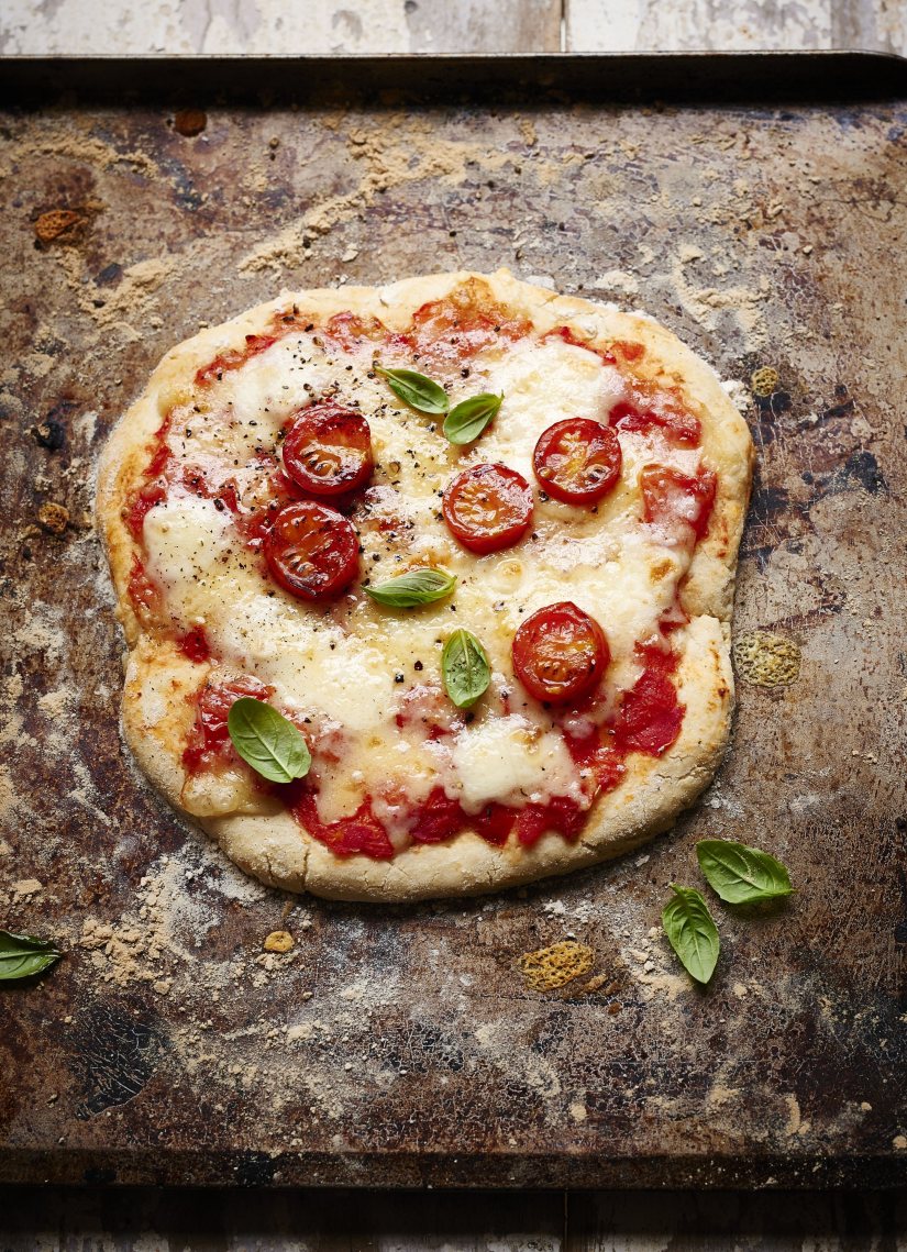 Cherry, Tomato & Basil Pizza Recipe: Veggie