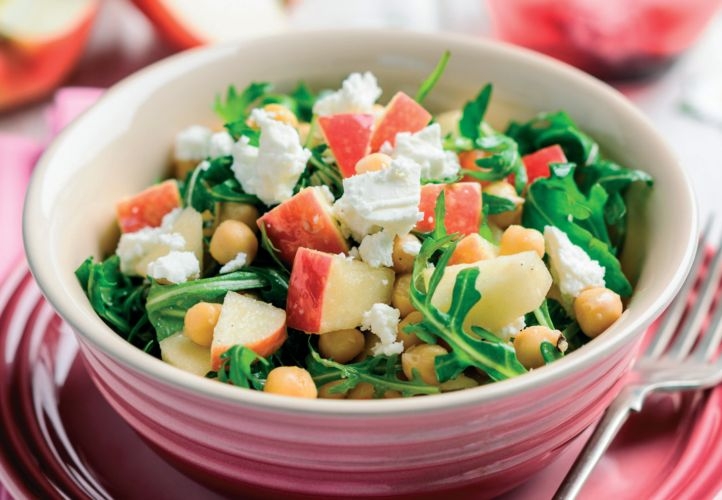 Pink Lady Apple, Rocket, Chickpea and Feta Salad