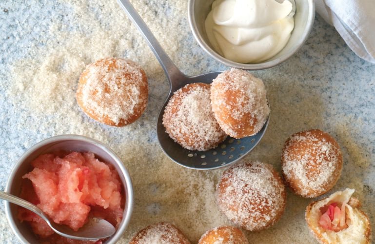 Pink Lady Apple Doughnuts with Apple Purée Recipe: Veggie