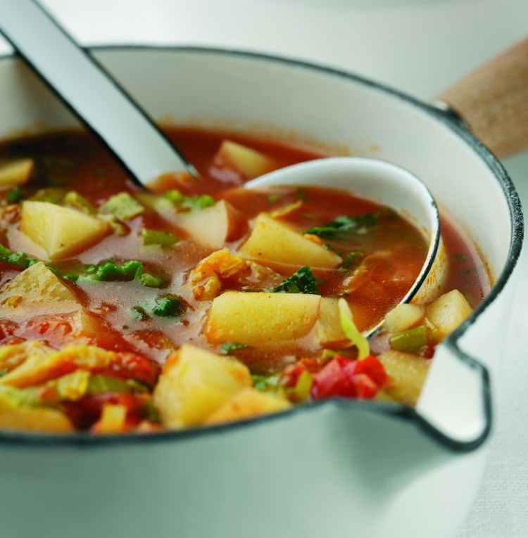 Potato, Tomato and Cabbage Soup Recipe: Veggie