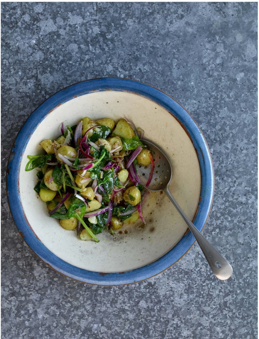Potato & Spinach Hot Salad Recipe: Veggie