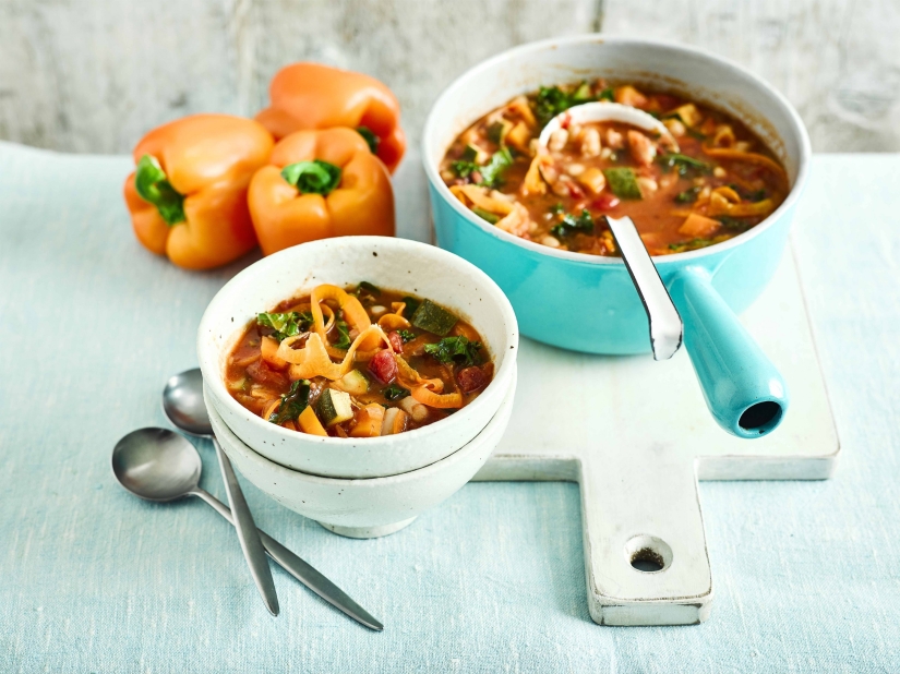 Minestrone Soup with Pepper Poodles