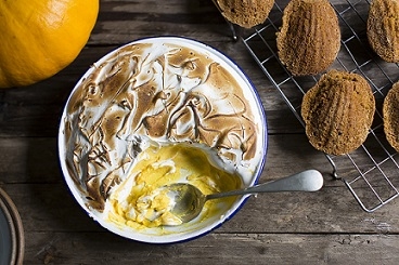 Riverford Pumpkin Madeleines with Pumpkin Custard & Cinnamon Meringue