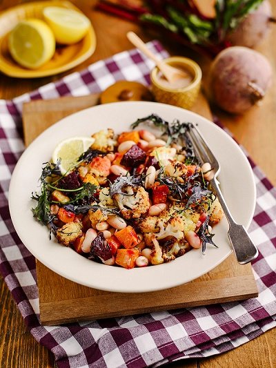 ROAST RAINBOW VEGETABLE SALAD Recipe: Veggie