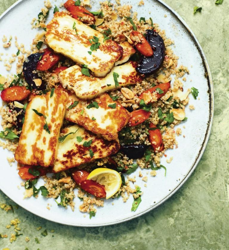 Roasted Root Vegetable Salad with Halloumi