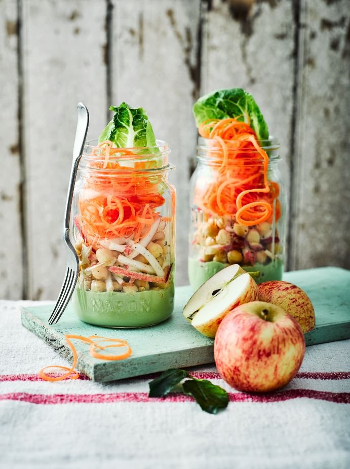 Vegan Apple Salad Jar Recipe: Veggie