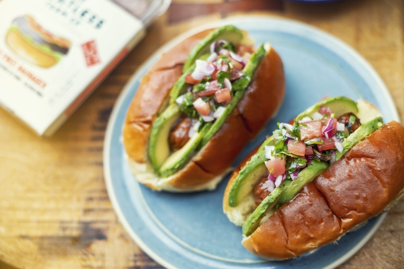 Salsa and Avocado Hot Dogs