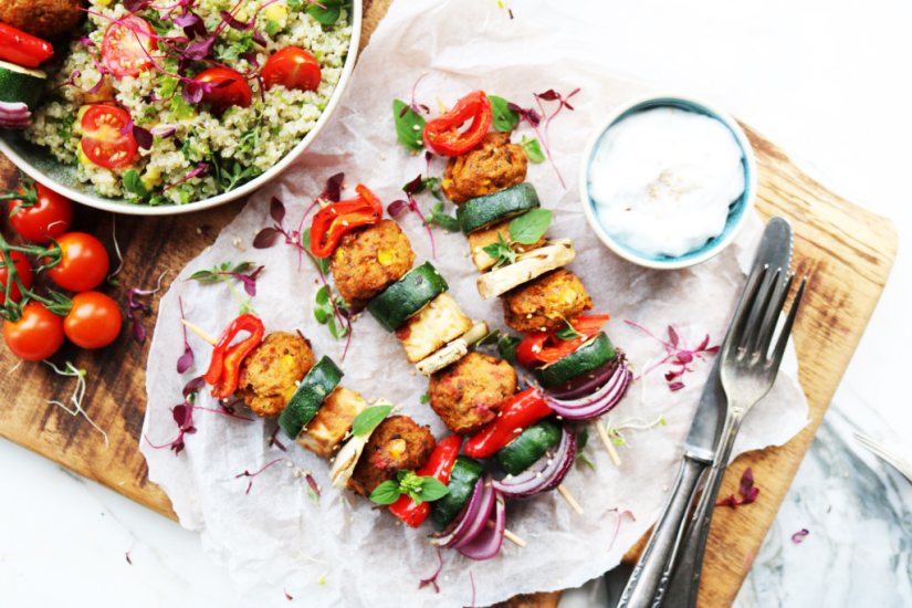 Satay Tofu & Veggie Skewers Recipe: Veggie