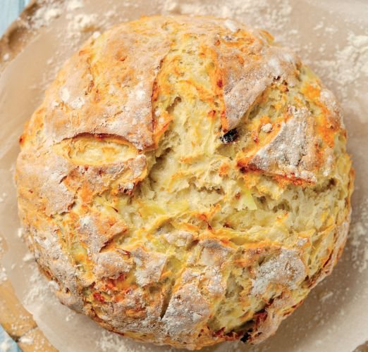 Onion and Cheese Soda Bread Recipe: Veggie